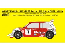 Decal – Metro 6R4 - BELGA - Rally Ypres 1986 - Duez / Lux